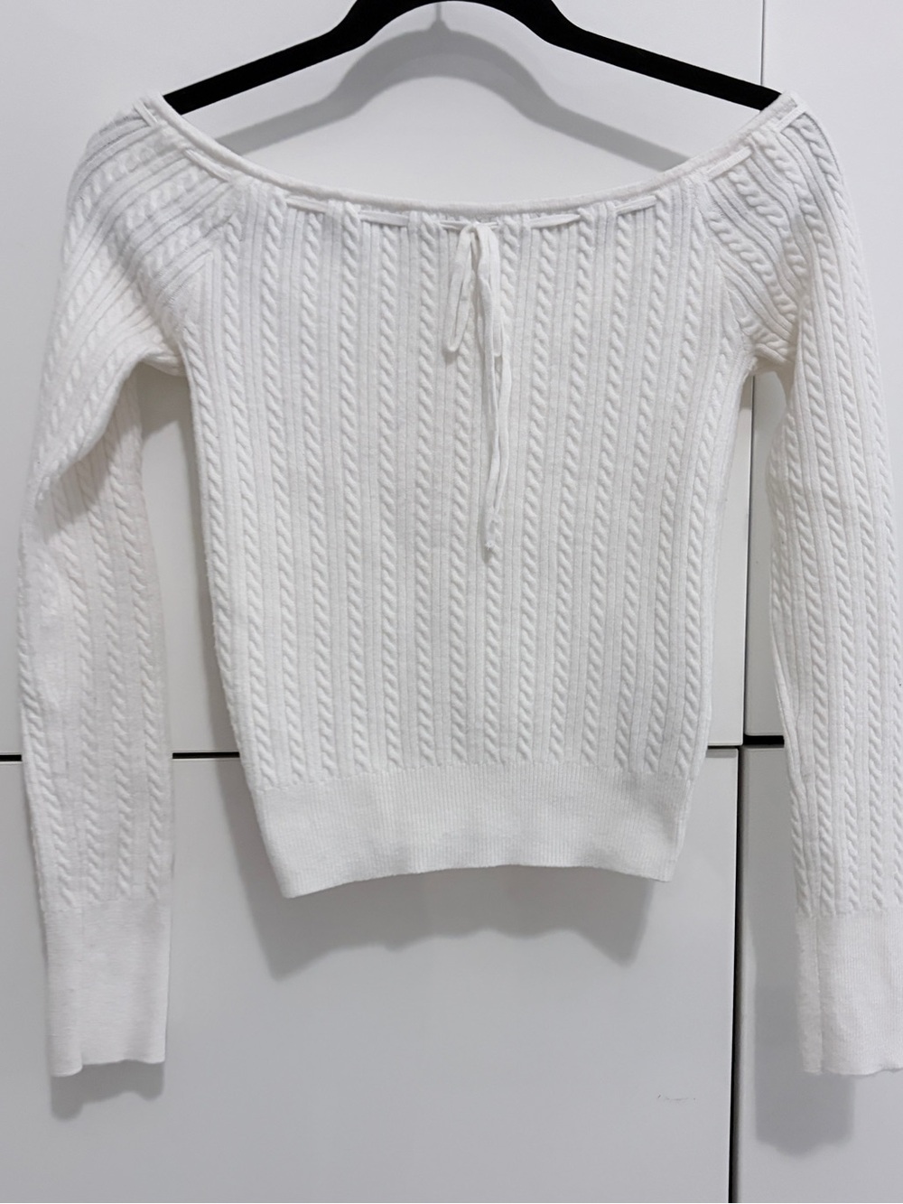 Hollister White Ribbed Knit Wrap Sweater - Picture 2 of 5